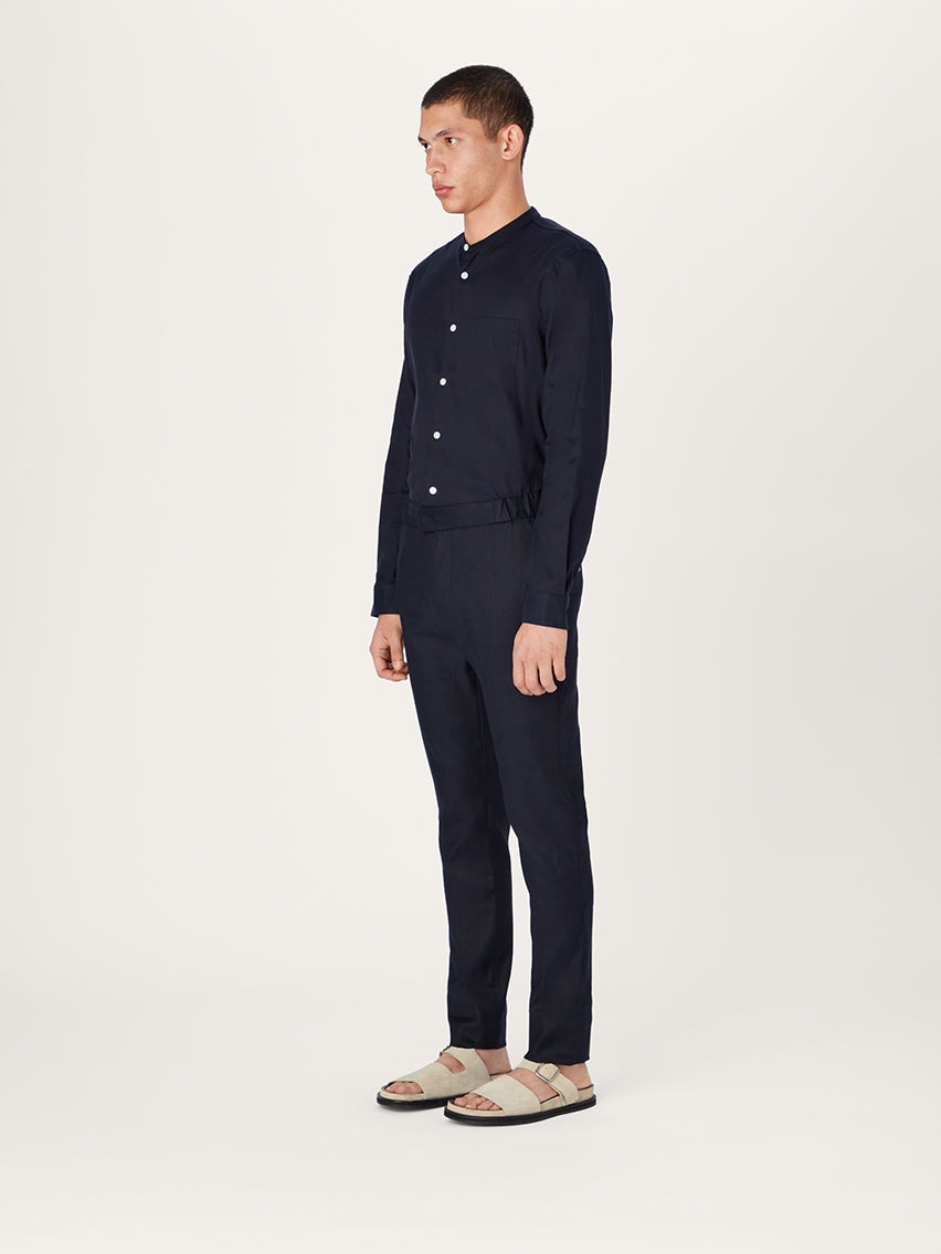 The 24 Trouser Linen || Navy | Linen