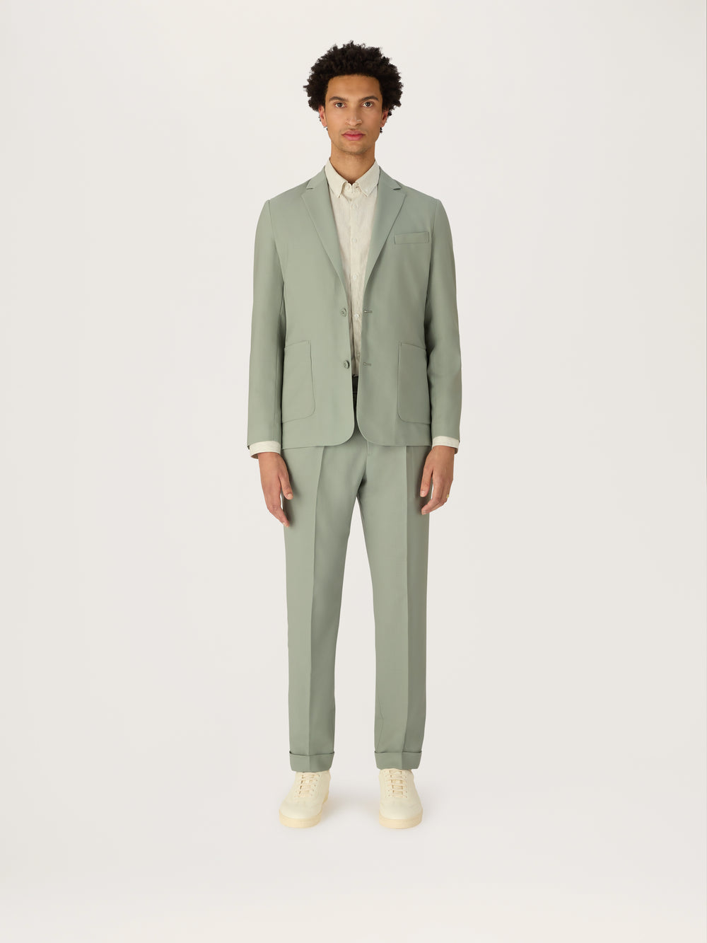 The Tropical Wool Suit Pleated || Sage | Tropical Wool |