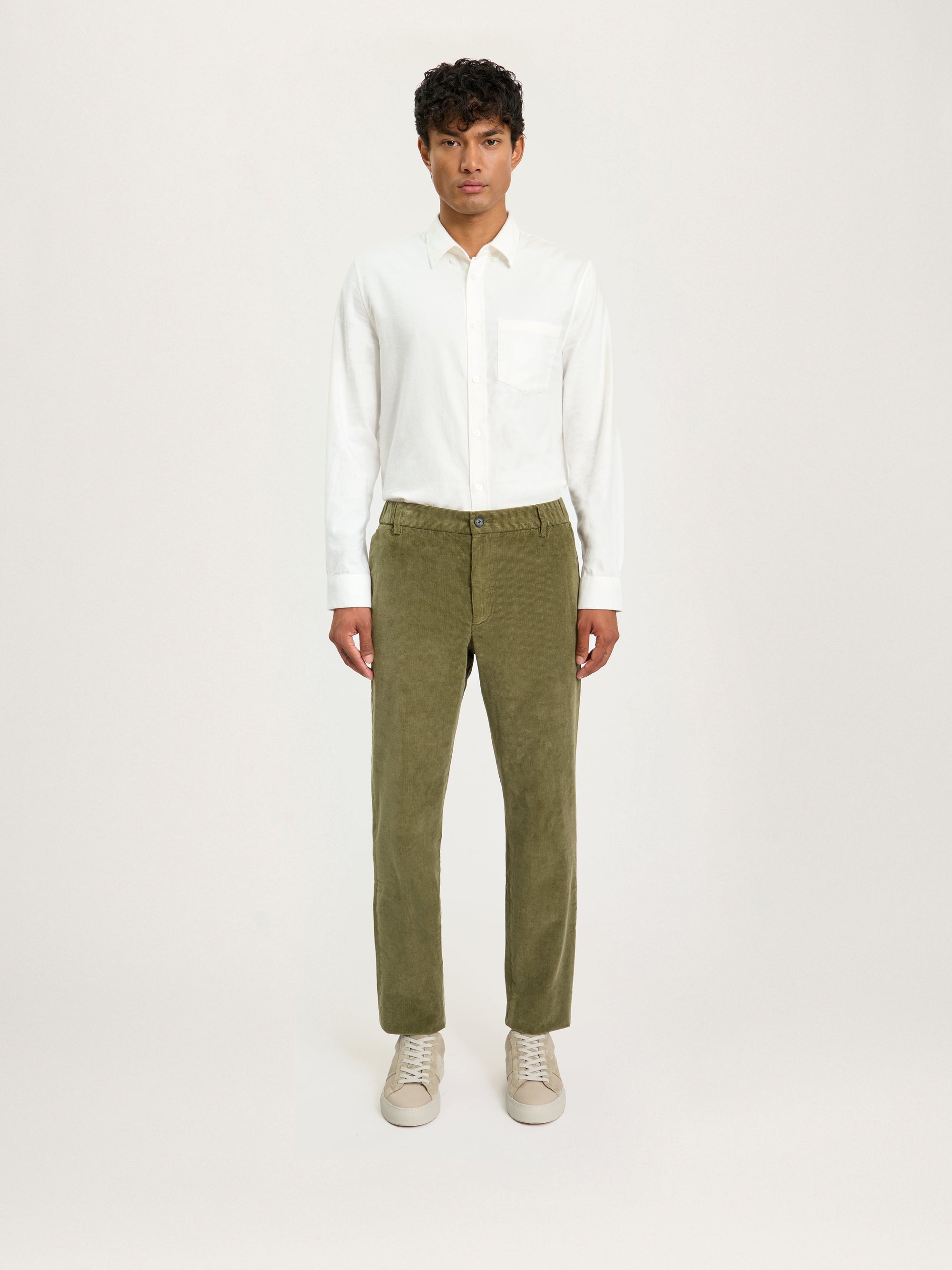 The 24 Trouser Corduroy || Oyster | Stretch Cotton