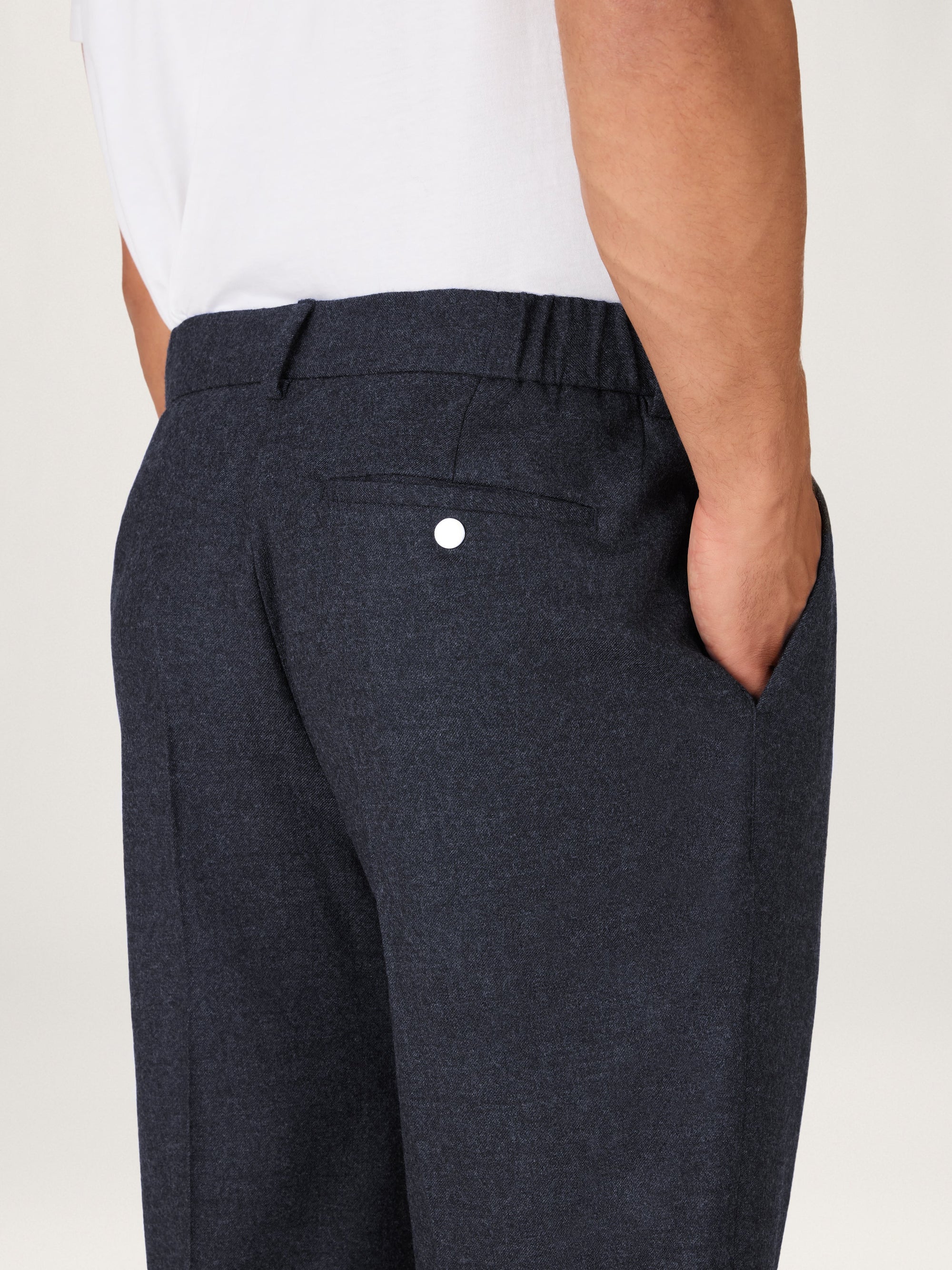 The 24 Trouser Pleated || Blue Grey Marl | Traceable Wool