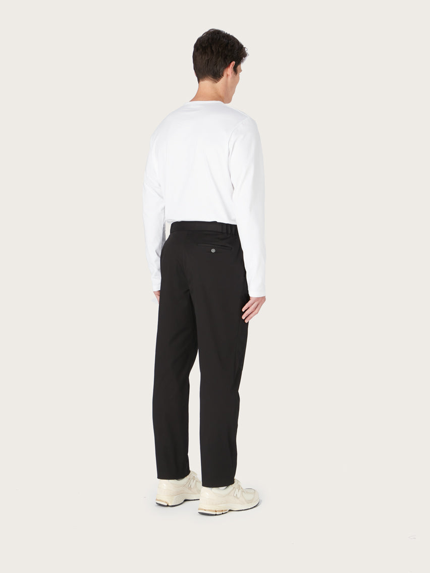 The 24 Trouser Relaxed Fit || Black | Stretch Cotton