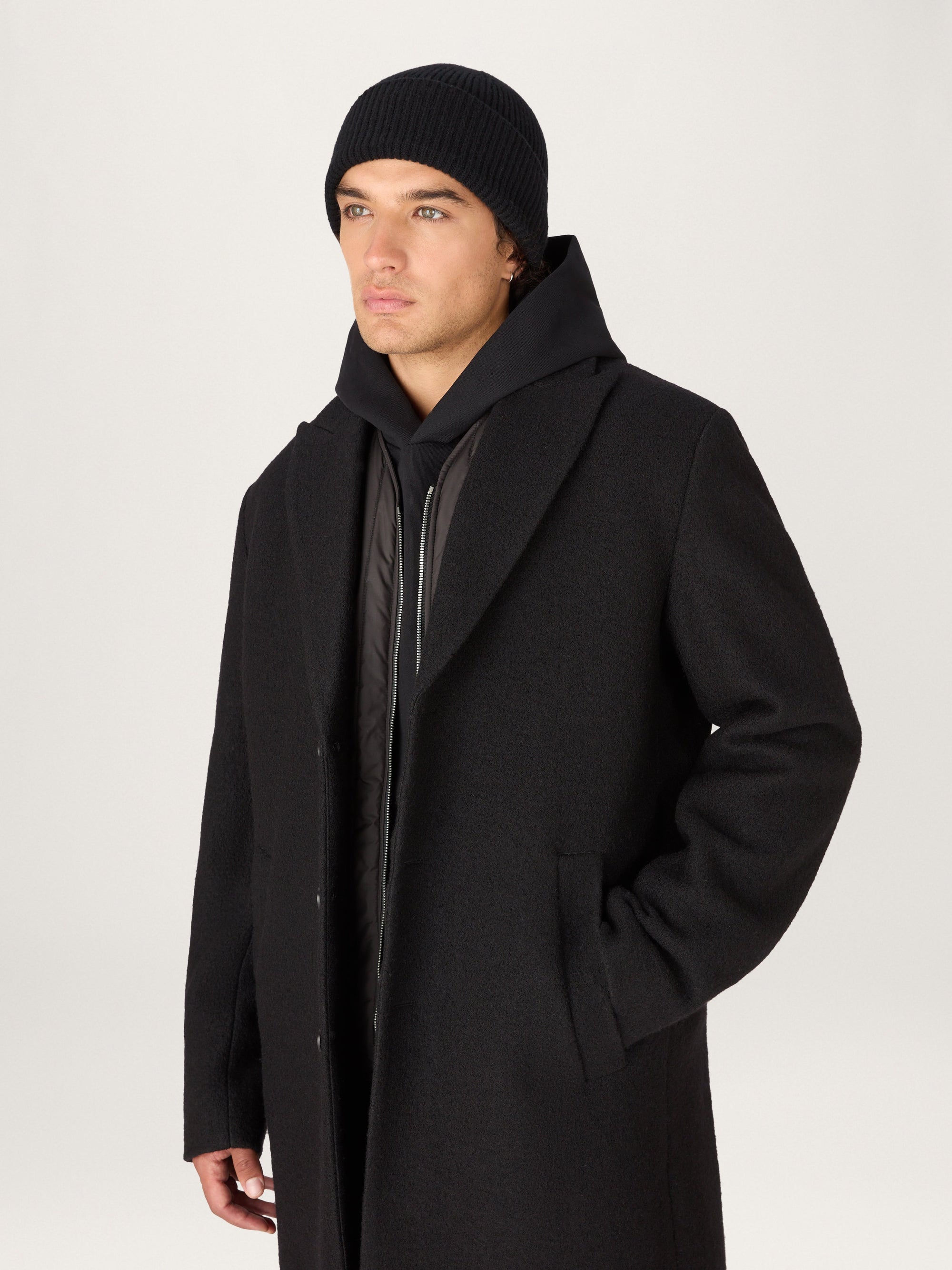 The Jersey Wool Coat || Black | LESTRANGE