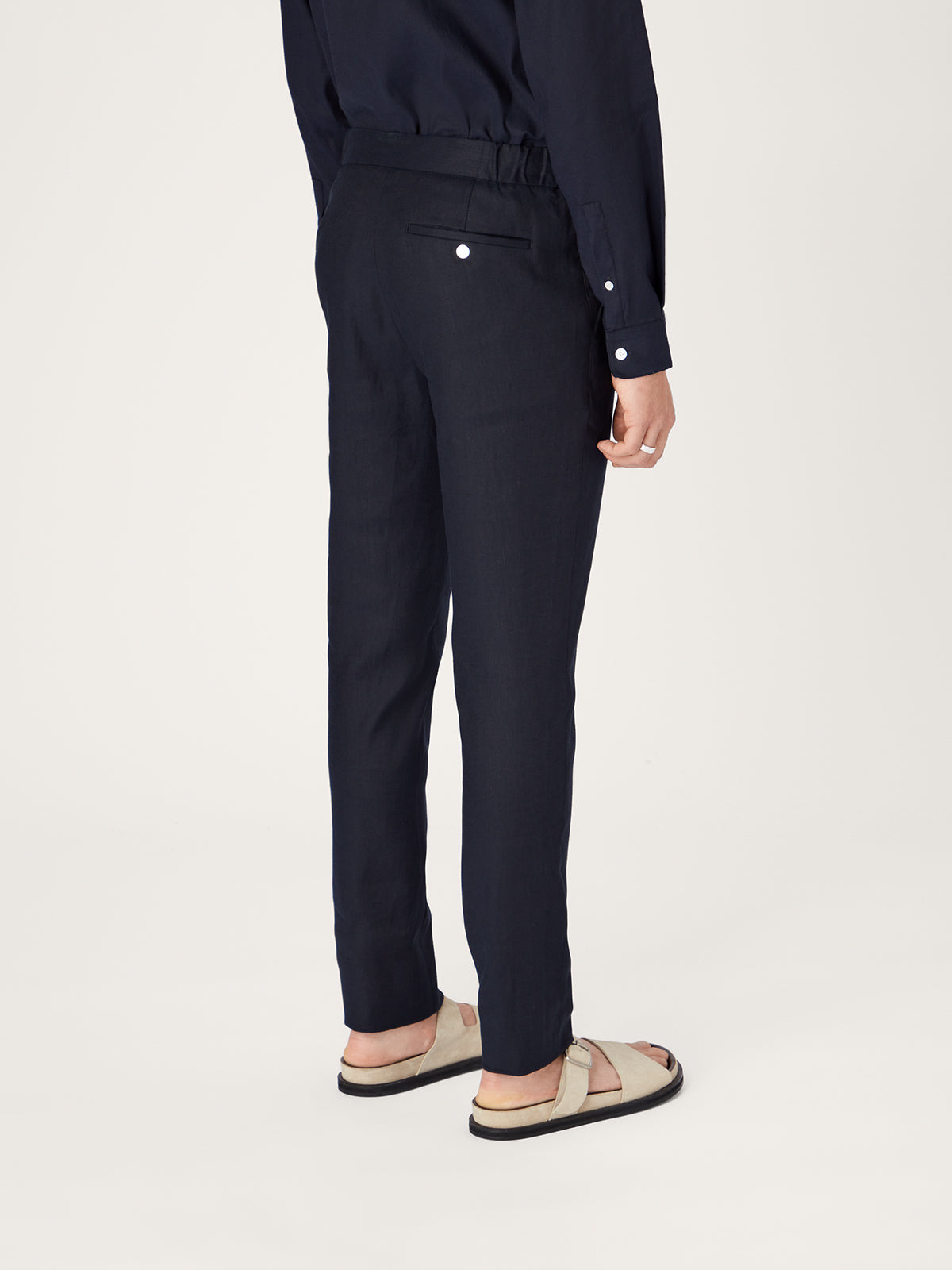 The 24 Trouser Linen || Navy | Linen