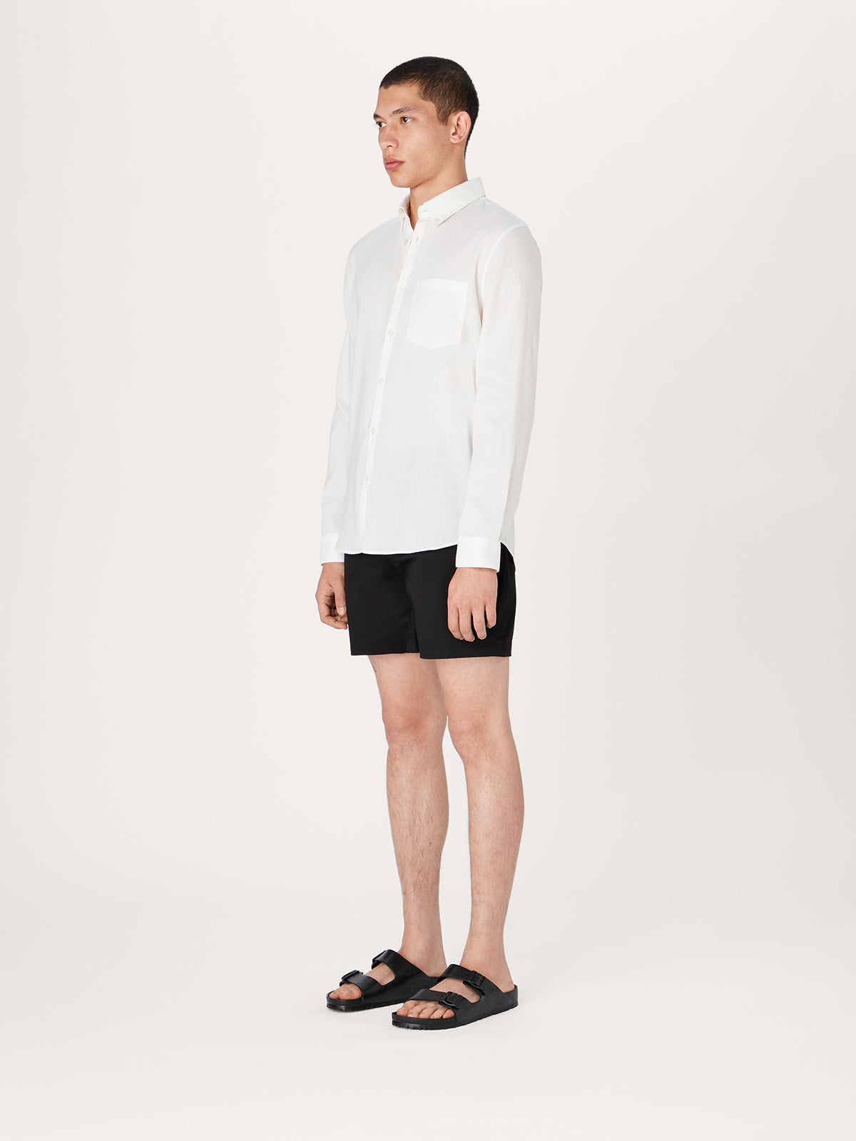 The All Day Shirt Linen Collared || Off White | Linen